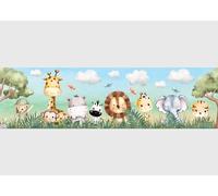 AG Design AWBD 8010 - Bordo autoadesivo per cameretta dei bambini, impermeabile, decorazione da parete per ragazze e ragazzi, pellicola multicolore, larghezza 500 cm x altezza 13,8 cm