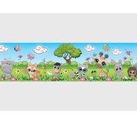 AG Design AWBD 8012 - Bordo autoadesivo per cameretta dei bambini, impermeabile, decorazione da parete per ragazze e ragazzi, pellicola multicolore, larghezza 500 cm x altezza 13,8 cm