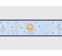 AG Design Bordura Adesiva Fiaba Blu, AWBD 8054 | Impermeabile e Decorativa per Cameretta Bambini per Bambina e Bambino | Pellicola Multicolore | Larghezza 500 x Altezza 13,8 cm