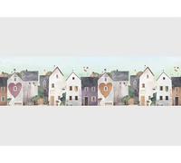 AG Design Bordura Adesiva Quartiere Incantevole, AWBD 8496 | Impermeabile e Decorativa per Cameretta Bambini per Bambina e Bambino | Pellicola Multicolore | Larghezza 500 x Altezza 13,8 cm