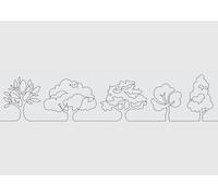 AG Design Bordura Autoadesiva Alberi Disegnati Grigi, AWB 8282 | Decorazione Impermeabile per Pareti, Mobili, Carte da Parati, Rivestimenti Murali, Pellicola | Larghezza 500 cm x Altezza 13,8 cm