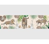 AG Design Bordura Autoadesiva Leopardi, AWB 8264 | Decorazione Impermeabile per Pareti, Mobili, Carte da Parati, Rivestimenti Murali, Pellicola | Larghezza 500 cm x Altezza 13,8 cm