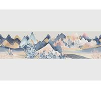 AG Design Bordura Autoadesiva Montagne ad Acquerello, AWB 8440 | Decorazione Impermeabile per Pareti, Mobili, Carte da Parati, Rivestimenti Murali e Porte| Larghezza 500 cm x Altezza 13,8 cm