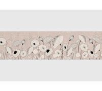 AG Design Bordura Autoadesiva Papaveri Marroni, AWB 8258 | Decorazione Impermeabile per Pareti, Mobili, Carte da Parati, Rivestimenti Murali, Pellicola | Larghezza 500 cm x Altezza 13,8 cm