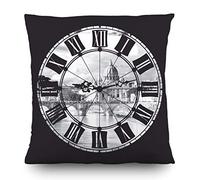 AG Design - Cuscino Decorativo con Copertina - Roma con Orologio - 45 x 45 cm, 1 Pezzo - CN 3604