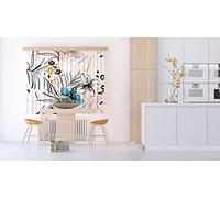 AG Design Decorative Photo Curtain Gentle Florals | 180 x 160 cm | Poliestere | Semi-Transparent