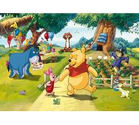Ag Design Decorazione Carta da Parati per Bambini Disney Winnie The Pooh in Tessuto Non Tessuto per Cameretta | Fotomurale Premium per Bambina e Bambino | Colla Inclusa | 255 x 180 cm | FTDs 1938