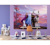 AG Design Disney - Carta da parati fotografica per cameretta dei bambini, 252 x 182 cm, 4 pezzi, Frozen Anna ed Elsa