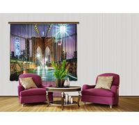 AG Design fcsxl 4817 Brooklyn Bridge, Tenda, 2 pezzi plastica, Multicolore, 140 x 245 cm