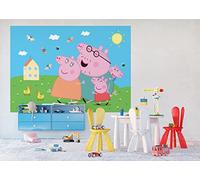AG Design Peppa Pig AAFTDXL 1964 - Carta da parati fotografica per cameretta dei bambini, 252 x 182 cm, 4 pezzi
