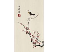 AG Design Sakura Giapponese con Uccellini per Soggiorno, Cucina, Camera da Letto, casetta da Giardino, 140 x 245 cm, 1 Pezzo, FCP L 6595, Multicolore