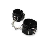 AG-T59 Manette Dell' Amore NERE in EcoPelle con Anelli e Moschettone in Metallo