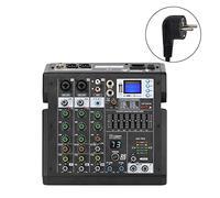 Ag-Td4 Console di miscelazione 4/6 canali 99 effetti 7 banda EQ USB Play and Registra Bluetooth DJ Party School Sound Mixer Per lo studio di registrazione DJ(Color:E-U TD4)
