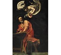 AgaaTi Immagine Su Tela Astratta Poster San Matteo e l'angelo di Michelangelo Merisi Caravaggio Per La Decorazione Della Parete 60x90cm