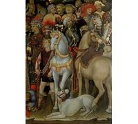 AgaaTi Quadro Su Tela Stampa Poster Adorazione dei Magi di Gentile Da Fabriano Per La Decorazione Domestica Dell'ufficio 60x90cm