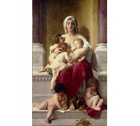 AgaaTi Quadro Su Tela Stampa Poster Dante e Virgilio all'Inferno di William Adolphe Bouguereau Per La Decorazione Domestica Dell'ufficio 60x90cm