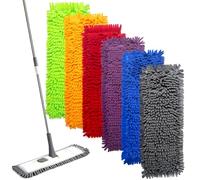 AgagaQx Panni Mocio Ricambio Altamente Assorbente, 6 Pezzi Ricambio Mocio Microfibra per Pavimenti, Panni Lavabili per Mop da Infilare, Straccio Lavapavimenti Resistente per Scopa Uso Umido e Secco