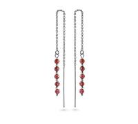 Again Jewelry Orecchini A Catena In Argento Con Granato Ajkns005
