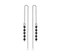 Again Jewelry Orecchini A Catena In Argento Con Spinello Nero Ajkns008