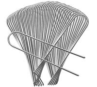 AGAKY 50 graffette da giardino, zincate a forma di U, picchetti, picchetti di fissaggio in metallo, chiodi a forma di U per erba artificiale, graffette per rete anti-erba, recinzione, reti, 150 x 30