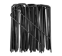 AGAKY Picchetti Giardino, 50 Pezzi a U in Acciaio per Telo Pacciamatura, Reti e Tubi - Lunghi 150 mm, Larghi 30 mm, Spessore 3 mm