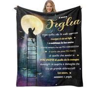 Agamedloay Regali per Figlia, Regalo Figlia Compleanno, Idea Regalo per Figlia Coperta, A Mia Figlia Regalo di laurea Regali Natale, Mamma o Papà per Figlia Regalo 150x200cm