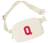 Aganmi Marsupio iniziale per ragazze borse a tracolla piccola borsa da cintura per le donne Marsupio alla moda con cinturino regolabile Tracolla personalizzata ovunque Borsa sul petto Accessori da