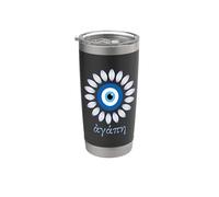 Agape significa amore in greco, souvenir greco con occhi malvagi Bicchiere termico in acciaio inox doppia parete