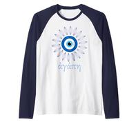 Agape significa amore in greco, souvenir greco con occhi malvagi Maglia con Maniche Raglan