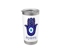 Agape significa amore in greco Souvenir mano con occhi malvagi greci Bicchiere termico in acciaio inox doppia parete