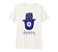 Agape Significa Amore in Greco Souvenir Mano con Occhi malvagi greci Maglietta Premium