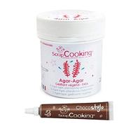 Agar in polvere 35 g + penna alimentare al cioccolato