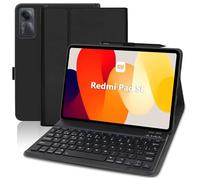 AGARELE Custodia tastiera per Xiaomi Redmi Pad SE, in pelle ultra sottile Smart Case con magneticamente, spagnolo Ñ custodia tastiera QWERTY design compatibile con Redmi Pad SE 11 pollici 2023, nero