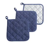 Agarradera DII Basic Terry acolchada 100 % algod n azul franc s, 3 piezas