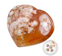 Agata - Agata quarzo naturale con fiori ciliegio, Healing Crystal Romantic Love | Energy Worry Stones Balancing Reiki Meditation for Flowerpot Tabletop Decoration