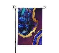 Agata astratta viola, blu, oro,Bandiera da giardino per esterni e interni, stendardo decorativo bifacciale 30x45 cm