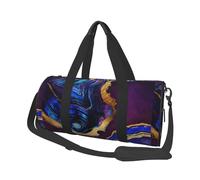 Agata astratta viola, blu, oro, Borsone da viaggio di grande capacità Borsa rotonda Borsa da viaggio sportiva Borsa da viaggio Borsa da fitness