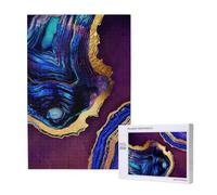 Agata astratta viola, blu, oro,Puzzle in legno da 1000 pezzi per adulti e adolescenti