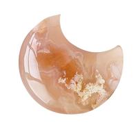 Agata di fiori di ciliegio di cristallo naturale, noccioli di ciliegio a forma di luna, agata di cristallo naturale, pietra di palma di agata floreale, antistress, regalo per la casa per donne e