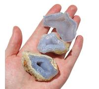 Agata naturale grezza - Cluster di cristalli di calcedonio blu, pietra geode di quarzo Druzy non tagliata, campione di minerale grezzo | Per la creazione di gioielli fai-da-te con pietre preziose, la