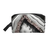 Agata oro rosa glitter glam gemma decorazione art, Borsa per il trucco Borsa per cosmetici Borsa da viaggio portatile da viaggio Borsa per trucco Organizer