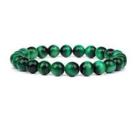 Agate verdi malachite 8 mm cristallo quarzo pietra braccialetti per donne uomini gioielli, 22. Vetro, 17 cm casa (colore: 32. Pietra occhio di tigre, dimensioni: 19 cm)