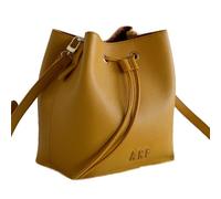 Agatha Ruiz de la Prada Borsa A Secchiello In Pelle Vegana Color Senape Interno In Nylon A Contrasto