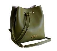 Agatha Ruiz de la Prada Borsa A Secchiello In Pelle Vegana Verde Interno In Nylon A Contrasto