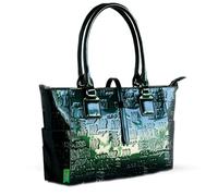 Agatha Ruiz de la Prada Borsa Shopper In Pelle Verniciata Verde Logo Arp Inciso