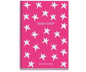 Agatha Ruiz de la Prada Sparkle - Agenda scolastica, corso lezionale 2020-2021, catalano, settimanale, vista carta, 70 g, copertina in cartone rigido, colore rosa, dimensioni 155 x 213 mm