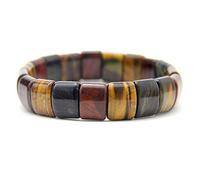 agathe création BP042015B Bracciale in pietra occhio di tigre, occhio di toro e occhio di falco, fatto a mano, Taglia unica, Pietra Pietra Occhio di tigre Occhio di Toro