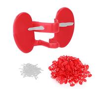 Agatige 100 Peepers antibecco Senza Spillo per polli (Doppia Trave Media) | Anti-infortunio, Plastica, Con emboli oculari, Rosso, Occhiali per pollo, Protezione per gli occhi, Paraocchi per pollame