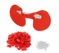 Agatige 100 Peepers antibecco Senza Spillo per polli (Trave Singola Media) | Anti-infortunio, Plastica, Con emboli oculari, Rosso, Occhiali per pollo, Protezione per gli occhi, Paraocchi per pollame