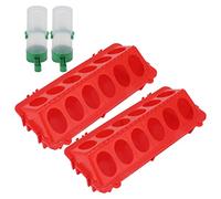 Agatige 2SET Flip Pollo Pollo, Pick Birds Acqua di Alimentazione di plastica Pollo a vetrina Attrezzatura da pollame di pollame Automatico con Copertura a Prova di Schizzi per Molti (M Waterer 90ml)
